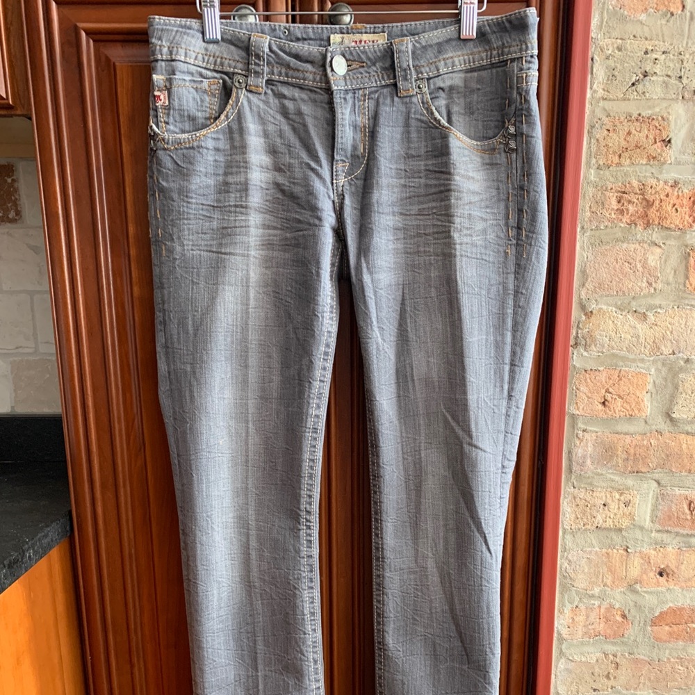 MEK DENIM HABORO GREY JEANS. WOMANS SIZE 28/34